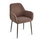 2 fåtöljer i bouclètyg i olika färger och metallram - Teodora Viadurini