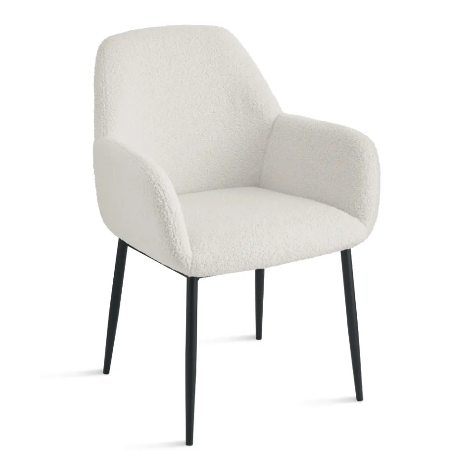 2 fåtöljer i bouclètyg i olika färger och metallram - Teodora Viadurini