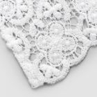 2 bordslöpare 100 % linne med lyxig vit spets tillverkad i Italien - Trionfo Viadurini