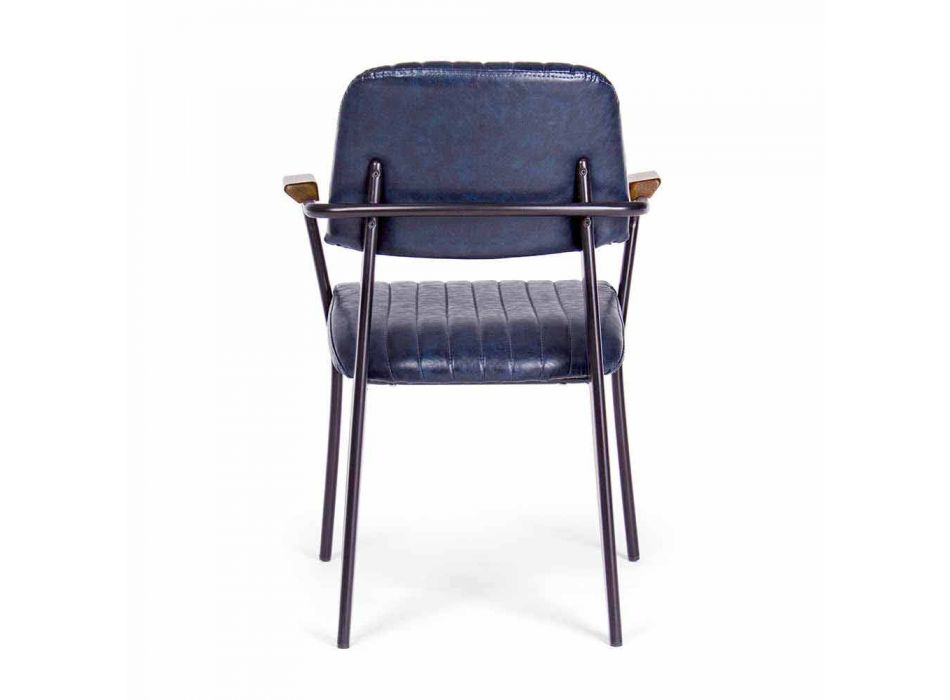 2 stolar med armstöd i konstläder Vintage Effect Homemotion - Clare Viadurini
