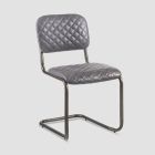 2 stolar med valfria armstöd i äkta läder och metallstruktur - portfölj Viadurini