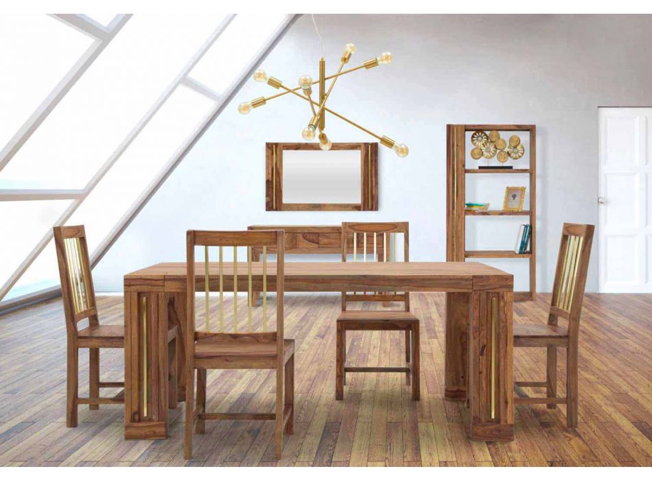 2 moderna designkökstolar i trä - Sandy Viadurini