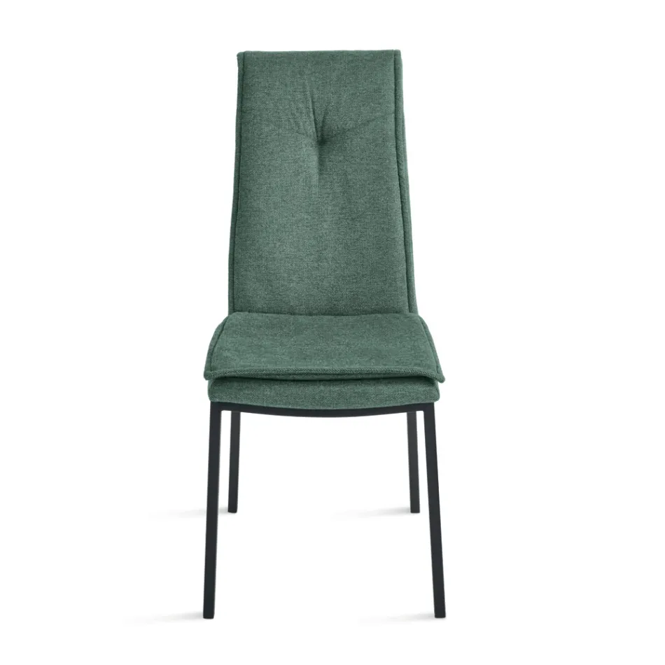 2 stoppade stolar i färgglatt tyg och metallram - Fabrizio Viadurini