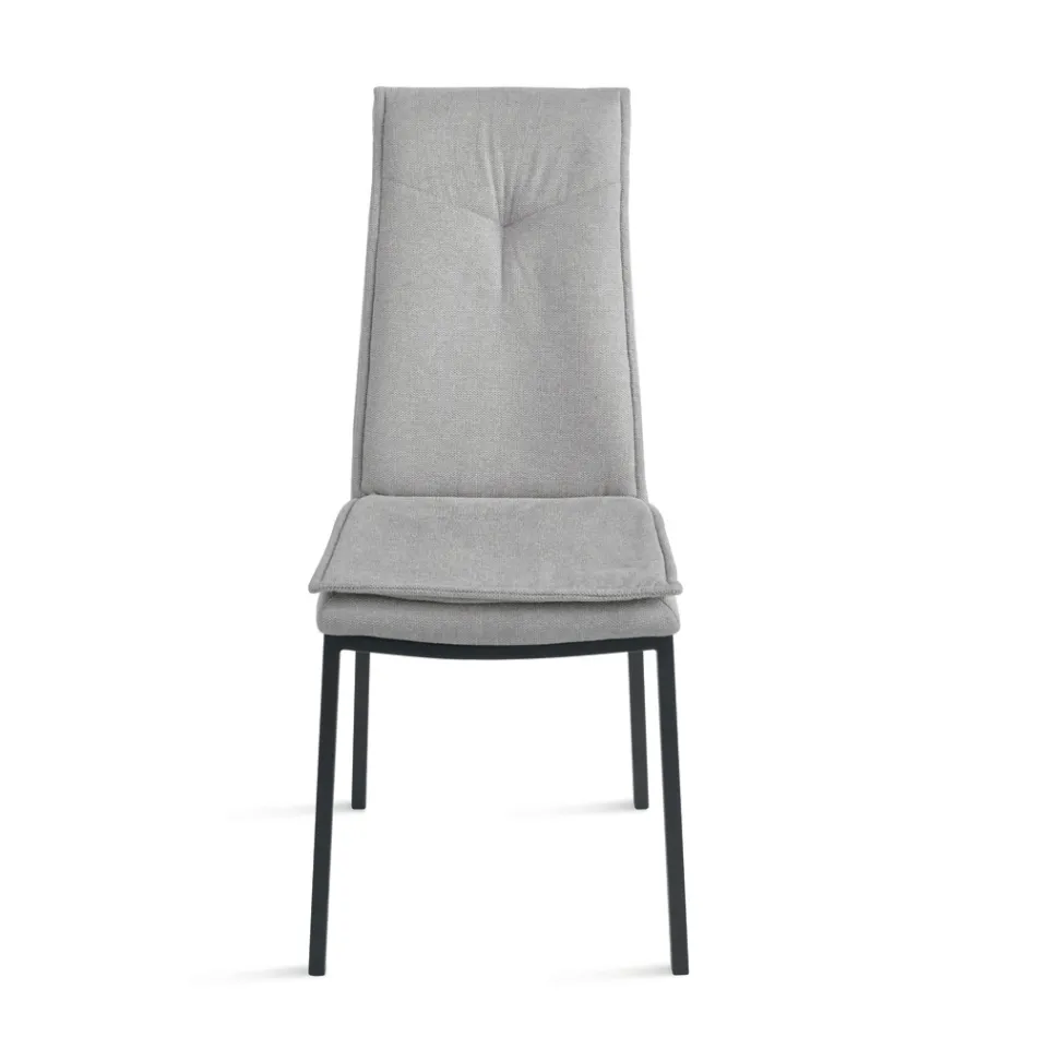 2 stoppade stolar i färgglatt tyg och metallram - Fabrizio Viadurini