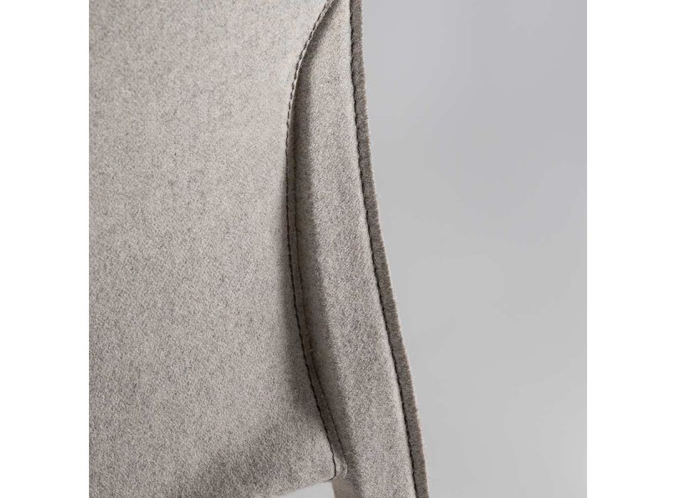 2 stapelbara stolar i polypropen, glasfiber och klädda i grå ull - skuren Viadurini