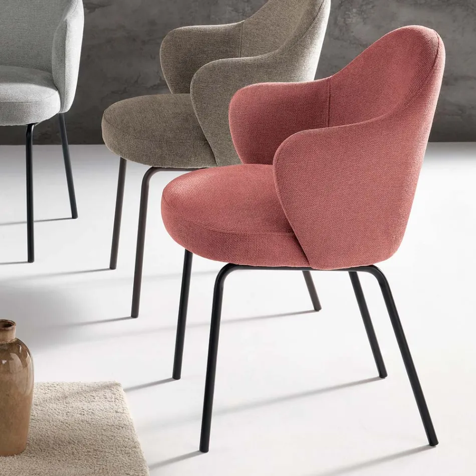 2 tygstolar med resårsits och metallram - Alighieri Viadurini