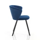 2 stolar i Blue Velvet Effect Microfiber Tyg - Everest Viadurini