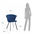 2 stolar i Blue Velvet Effect Microfiber Tyg - Everest Viadurini