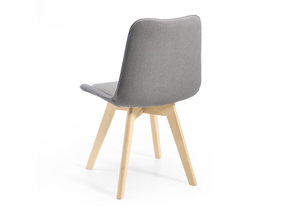 2 Monocoque stolar i trä och järnfärgat tyg tillverkade i Italien - små Viadurini