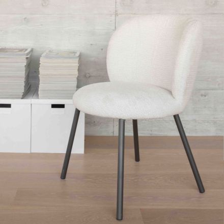 2 stolar tillverkade av grafitmetall med Bliss-tygsits - Lunea Viadurini