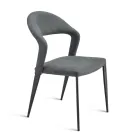 2 stolar klädda i färgat konstläder och målad metallbas - Boccaccio Viadurini