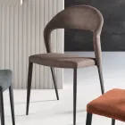 2 stolar klädda i färgat konstläder och målad metallbas - Boccaccio Viadurini