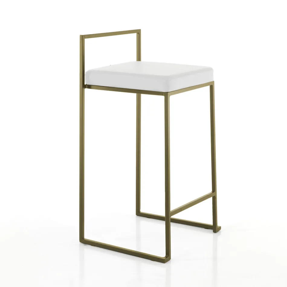 2 Vardagspallar med sits i syntetiskt läder - Afnio Viadurini