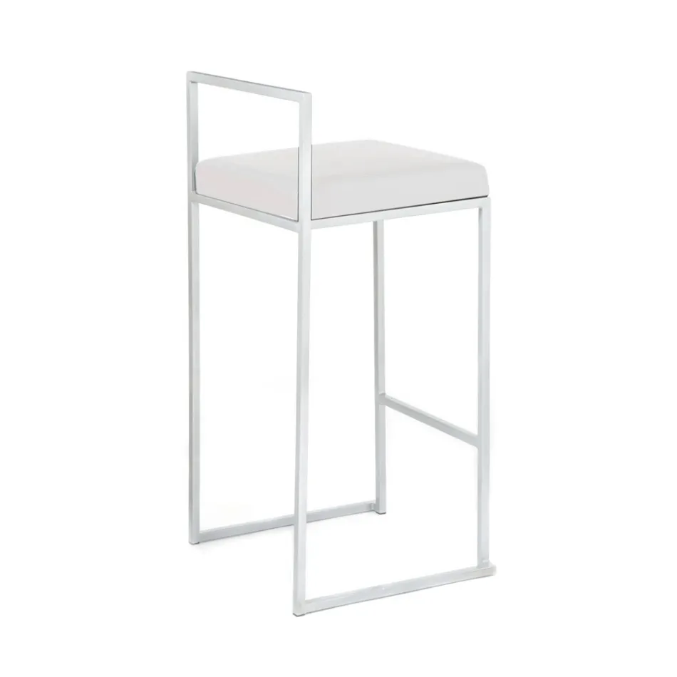 2 Vardagspallar med sits i syntetiskt läder - Afnio Viadurini