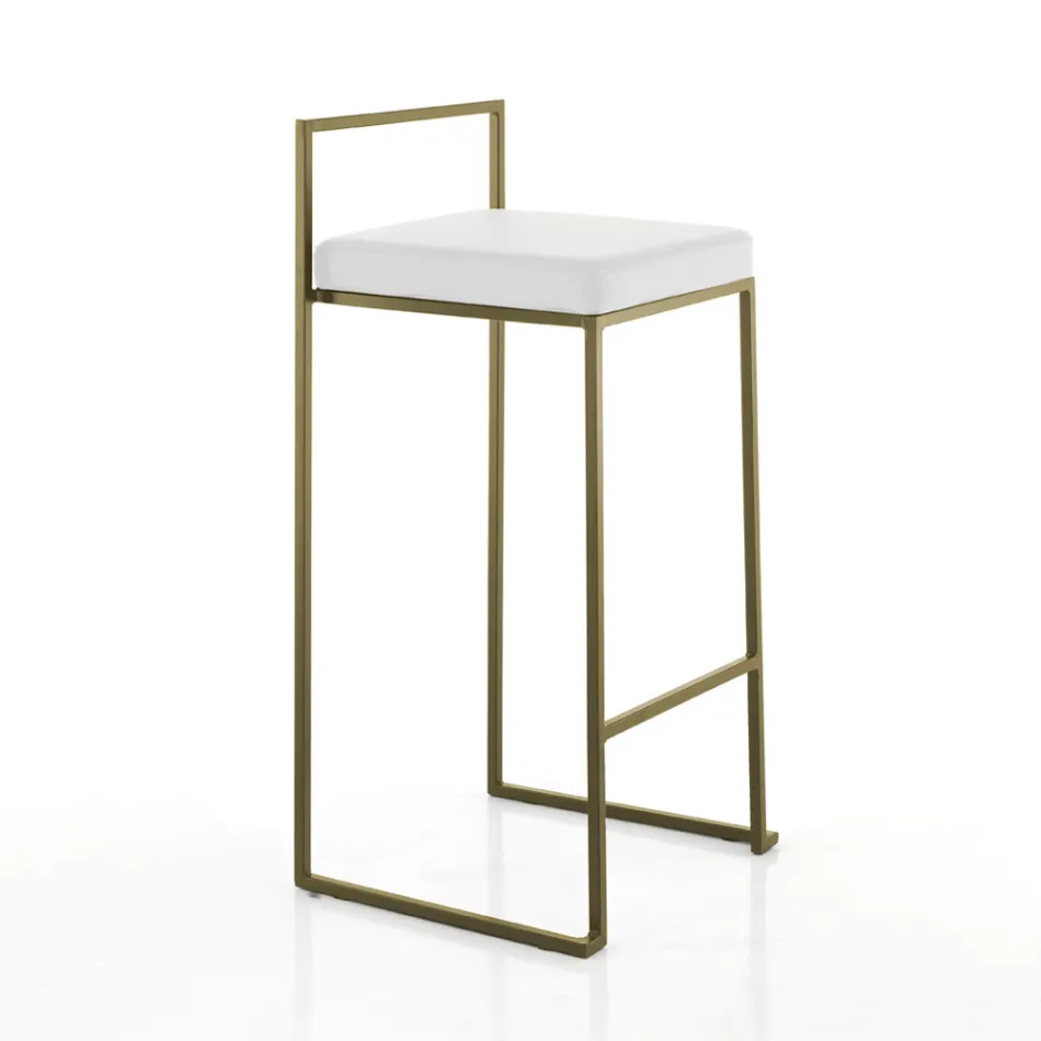 2 Vardagspallar med sits i syntetiskt läder - Afnio Viadurini