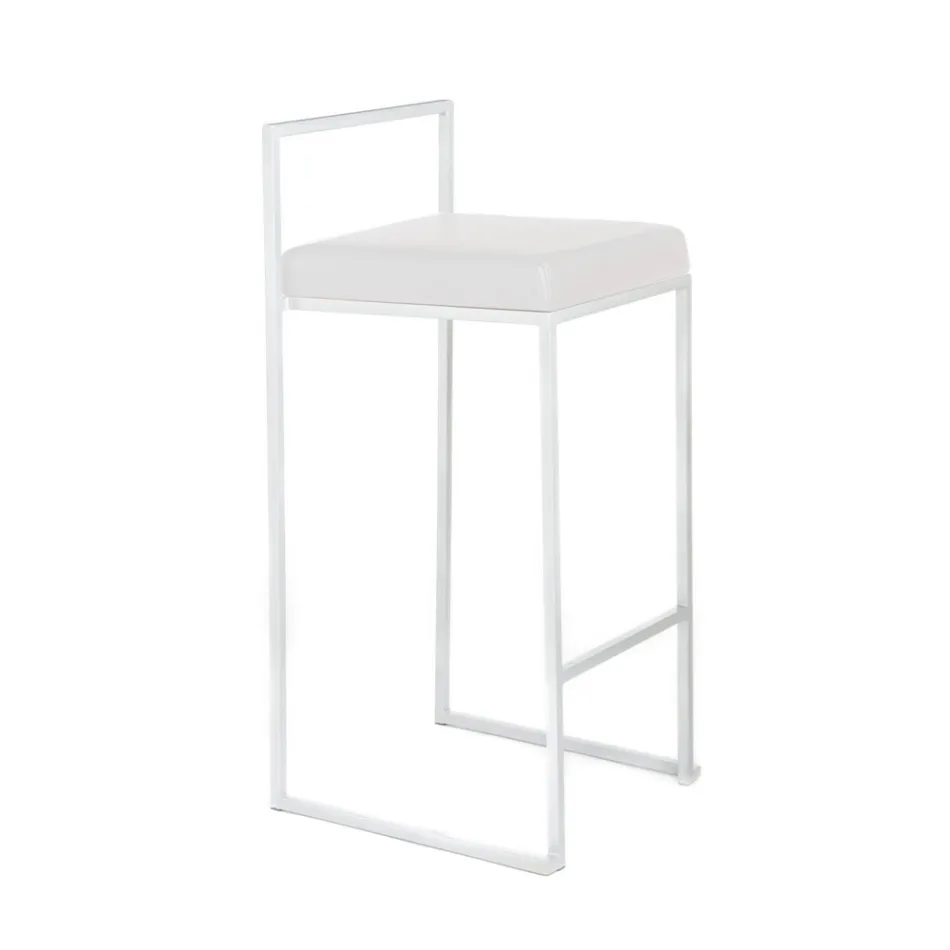 2 Vardagspallar med sits i syntetiskt läder - Afnio Viadurini