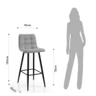 2 pallar i ljusgrå tyg och metall - koppar Viadurini