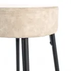 2 pallar gjorda av mikrofibertygsits och metallstruktur - Ronik Viadurini