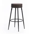 2 pallar gjorda av mikrofibertygsits och metallstruktur - Ronik Viadurini