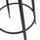 2 pallar gjorda av mikrofibertygsits och metallstruktur - Ronik Viadurini