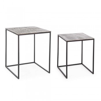 2 Kaffebord i aluminium och målat stål - Sereno