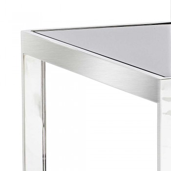 2 tabeller modern design i rostfritt stål med glasskiva Bubbi