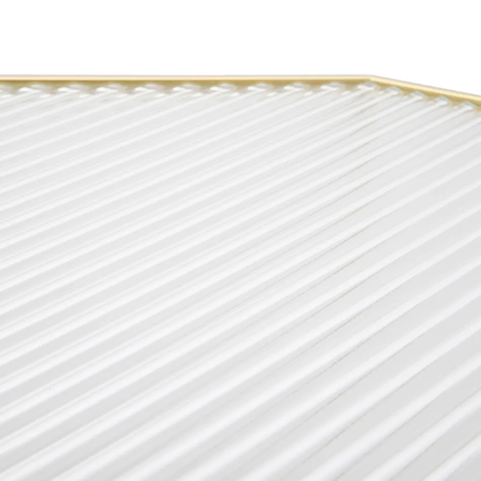 2 telefonbord i gyllene järn- och glasskiva - Pope Viadurini