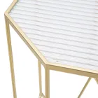 2 telefonbord i gyllene järn- och glasskiva - Pope Viadurini