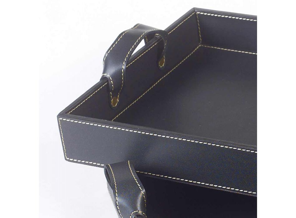 2 svart läder designar fack 41x28x5cm och 45x32x6cm Anastasia
