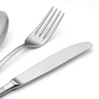 24 bestick av rostfritt stål med Damaskus laserdekor av modern design - Tantasa Viadurini