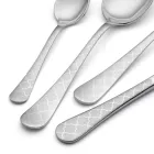 24 bestick av rostfritt stål med Damaskus laserdekor av modern design - Tantasa Viadurini