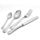 24 bestick av rostfritt stål med Damaskus laserdekor av modern design - Tantasa Viadurini