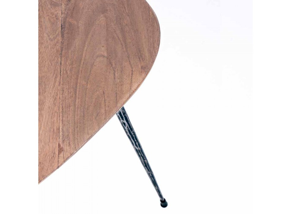 3 moderna kaffebord med Homemotion Mango Wood Top - Kalidi Viadurini