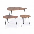 3 moderna kaffebord med Homemotion Mango Wood Top - Kalidi