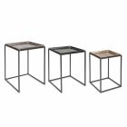 3 fyrkantiga kaffebord i aluminium och stål Homemotion - Quinzio Viadurini