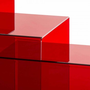 3 röda stapel tabeller Amalia, modern design, tillverkad i Italien