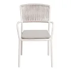 4 stapelbara trädgårdsstolar i aluminium och rep - Lunaris Viadurini