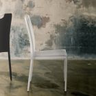 4 stolar helt klädda i vitt syntetiskt läder - Tulio Viadurini