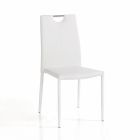 4 stolar helt klädda i vitt syntetiskt läder - Tulio Viadurini
