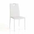 4 stolar helt klädda i vitt syntetiskt läder - Tulio
