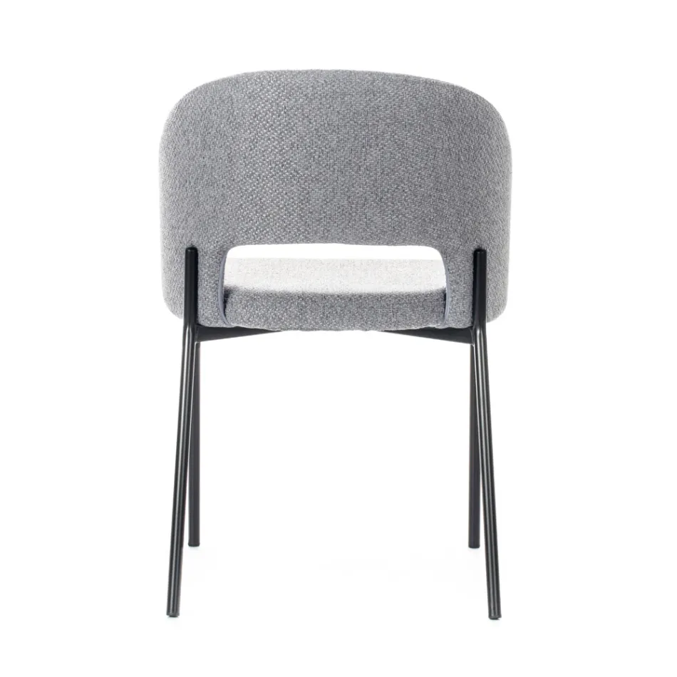 4 stolar med tygsits av olika ytbehandlingar och metall - Provence Viadurini