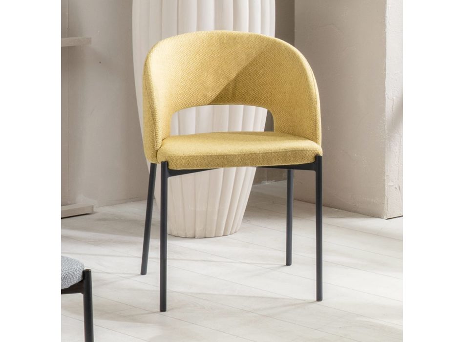 4 stolar med tygsits av olika ytbehandlingar och metall - Provence Viadurini