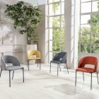 4 stolar med tygsits av olika ytbehandlingar och metall - Provence Viadurini