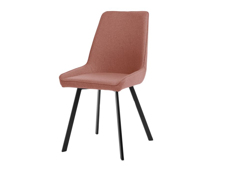 4 stolar med mikrofibertygsits och metallstruktur - persika Viadurini