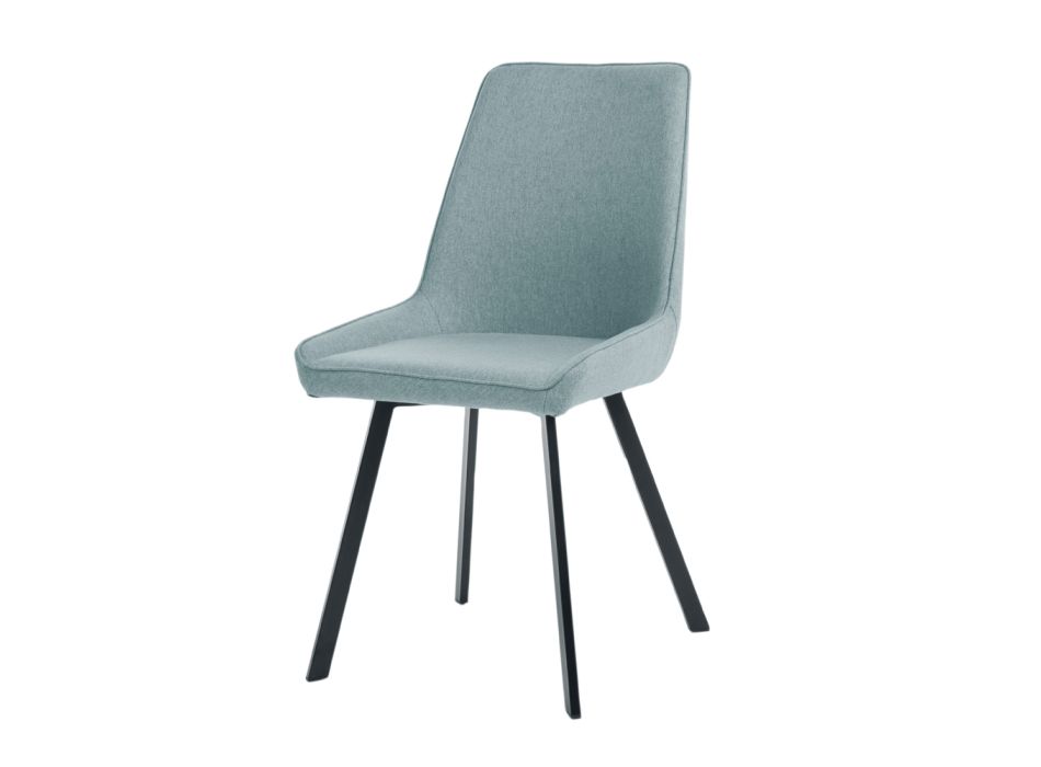 4 stolar med mikrofibertygsits och metallstruktur - persika Viadurini