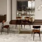 4 matstolar i massiv ask och tyg tillverkade i Italien - Sulu Viadurini