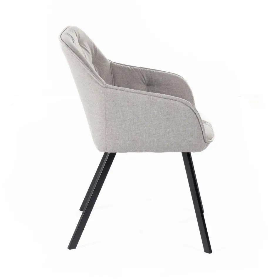 4 vardagsrumsstolar med tygsits och metallstruktur - frukt Viadurini