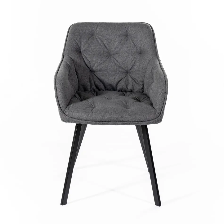 4 vardagsrumsstolar med tygsits och metallstruktur - frukt Viadurini