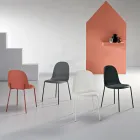 4 polypropylen vardagsrumsstolar med metallram - Dinamo Viadurini