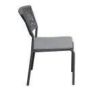 4 stapelbara trädgårdsstolar i aluminium och rep - Lunaris Viadurini